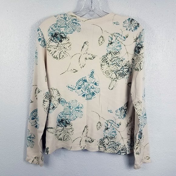 New York & Company Women's Long Sleeve V Neck Floral Shirt Top Blouse Sweater - Picture 7 of 11